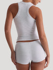 Ribbed Tank Top and Shorts Active Set - FLORENTINE IRIS