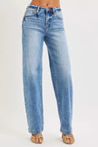 RISEN High Rise Wide Baggy Jeans - FLORENTINE IRIS