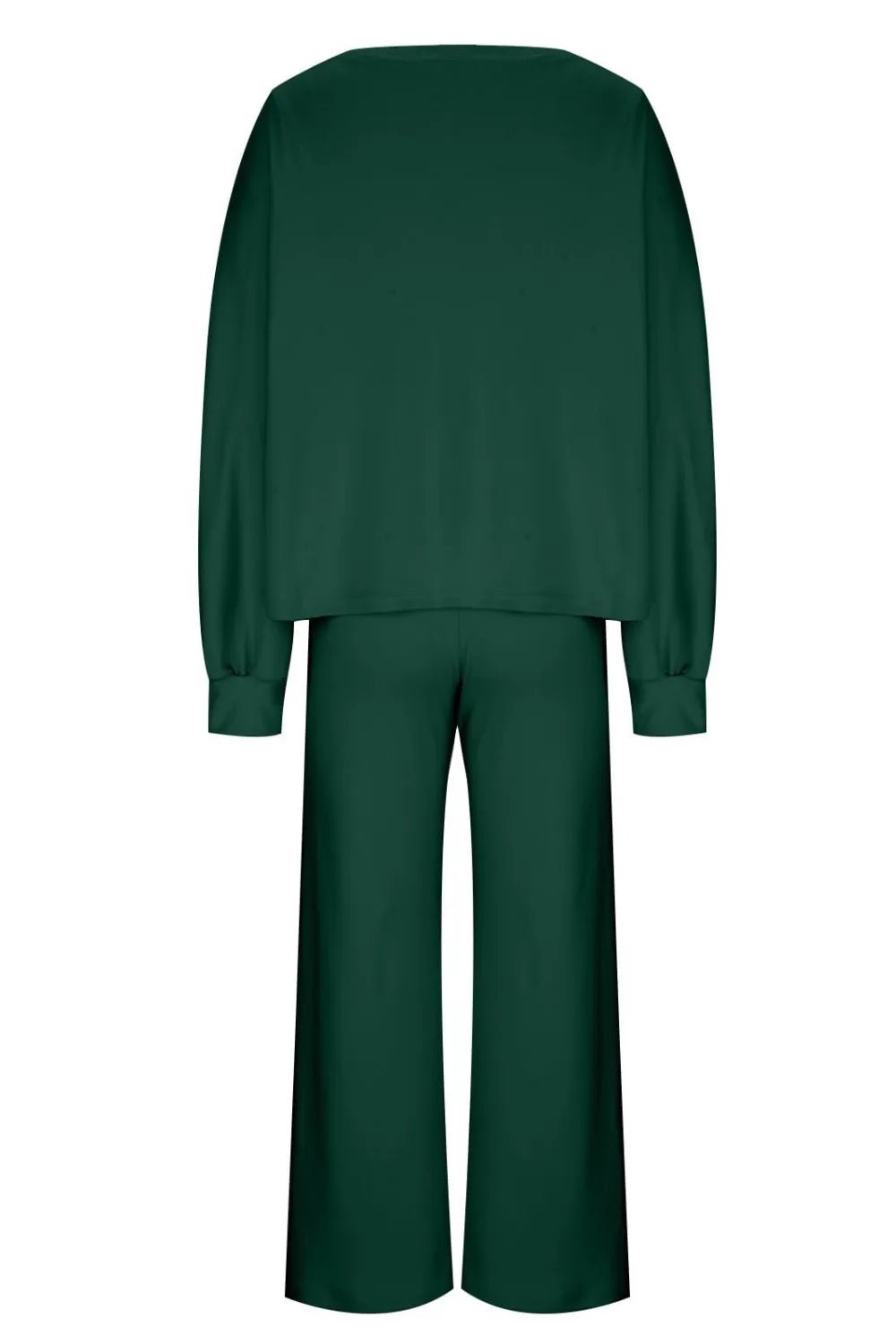 Round Neck Long Sleeve Top and Pants Set - FLORENTINE IRIS