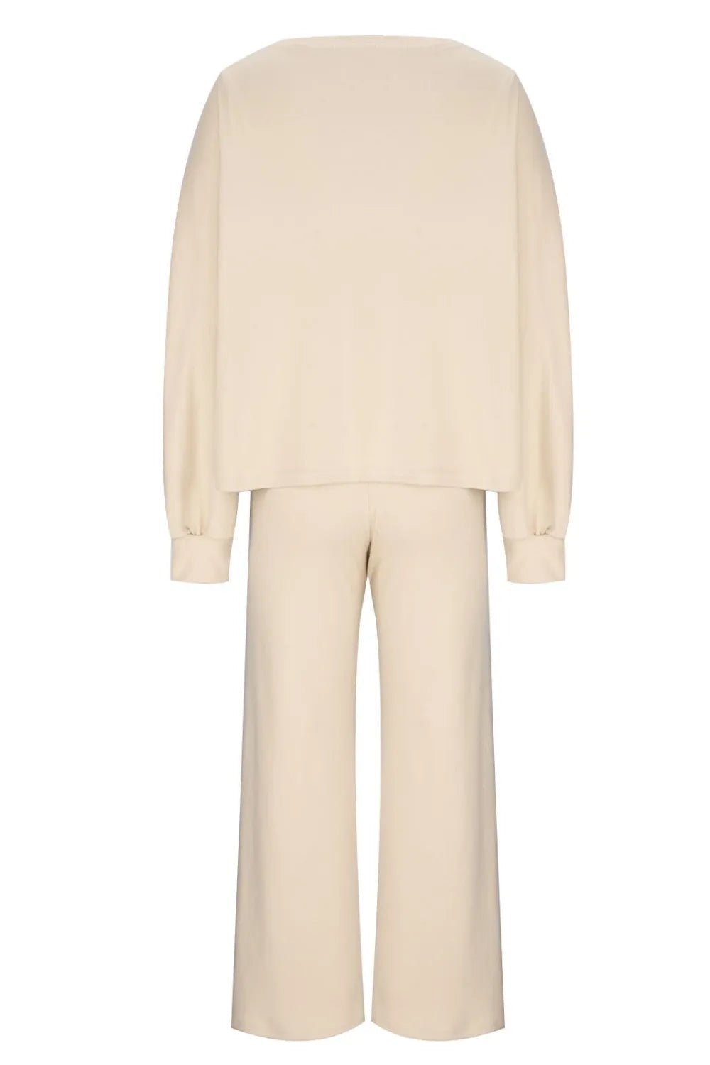 Round Neck Long Sleeve Top and Pants Set - FLORENTINE IRIS