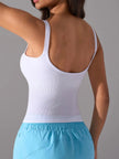 Scoop Neck Active Tank with Detachable Chest Pads - FLORENTINE IRIS