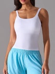 Scoop Neck Active Tank with Detachable Chest Pads - FLORENTINE IRIS