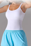 Scoop Neck Active Tank with Detachable Chest Pads - FLORENTINE IRIS