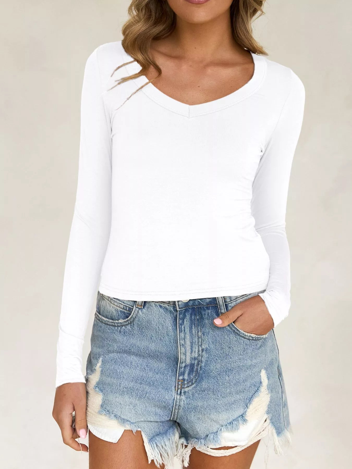 Slim Fit Long Sleeve T-Shirt - FLORENTINE IRIS