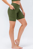 Slim Fit V - Waistband Sports Shorts - FLORENTINE IRIS
