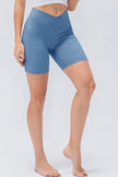 Slim Fit V - Waistband Sports Shorts - FLORENTINE IRIS