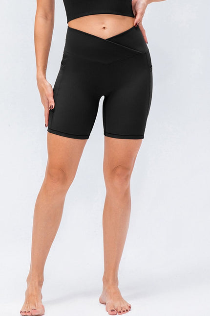 Slim Fit V - Waistband Sports Shorts - FLORENTINE IRIS