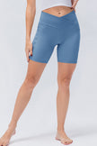 Slim Fit V - Waistband Sports Shorts - FLORENTINE IRIS