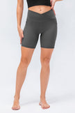 Slim Fit V - Waistband Sports Shorts - FLORENTINE IRIS