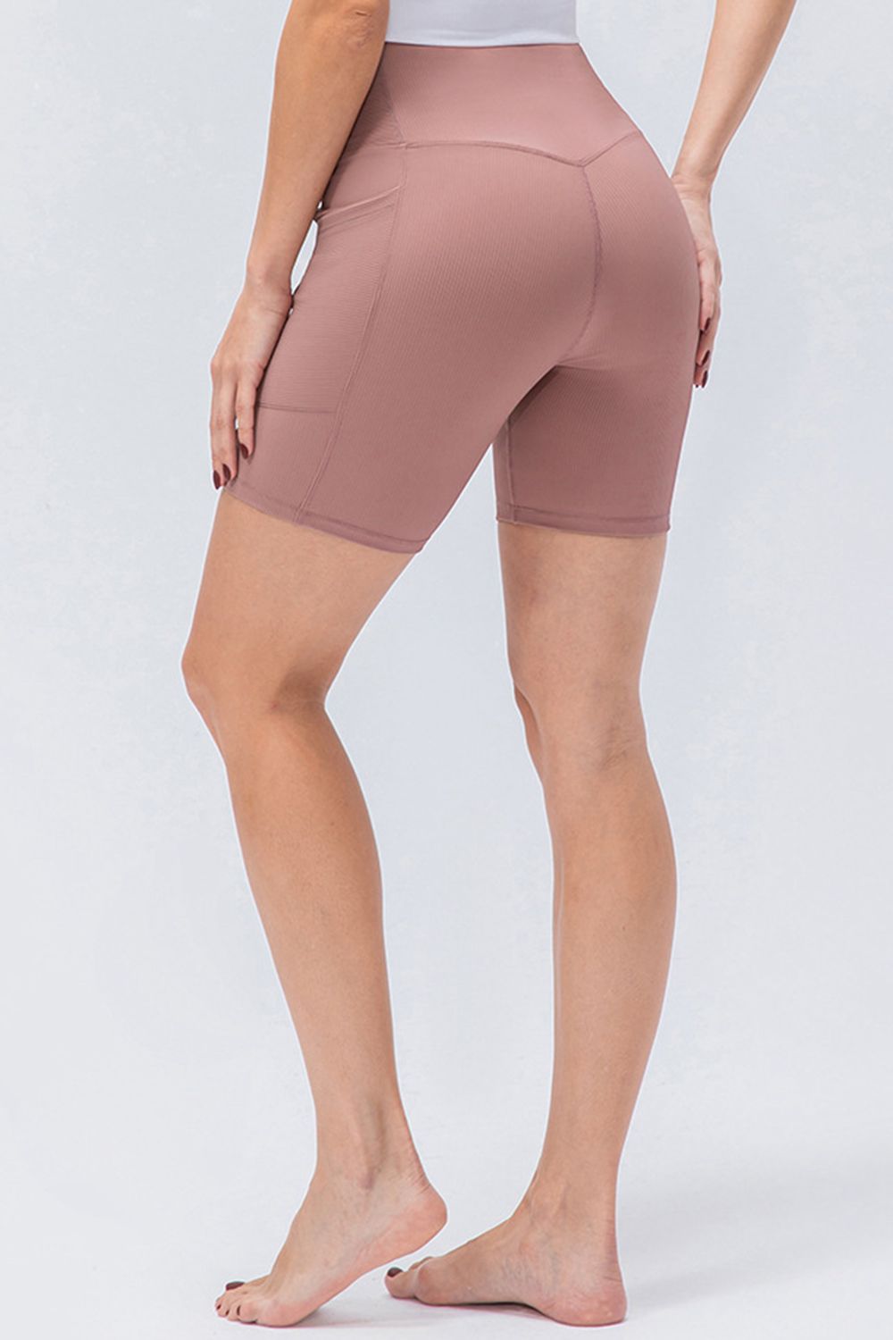 Slim Fit V - Waistband Sports Shorts - FLORENTINE IRIS