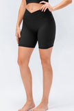 Slim Fit V - Waistband Sports Shorts - FLORENTINE IRIS
