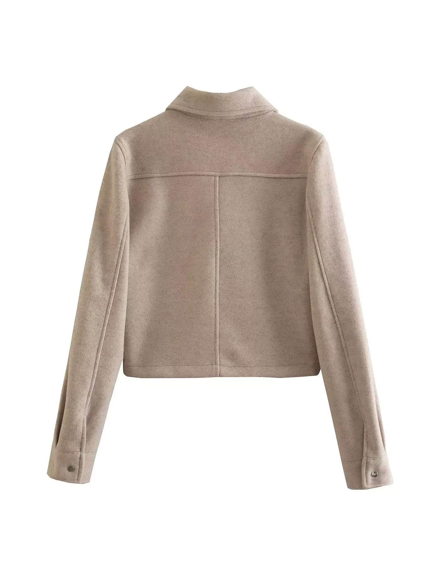 Snap Down Long Sleeve Jacket - FLORENTINE IRIS