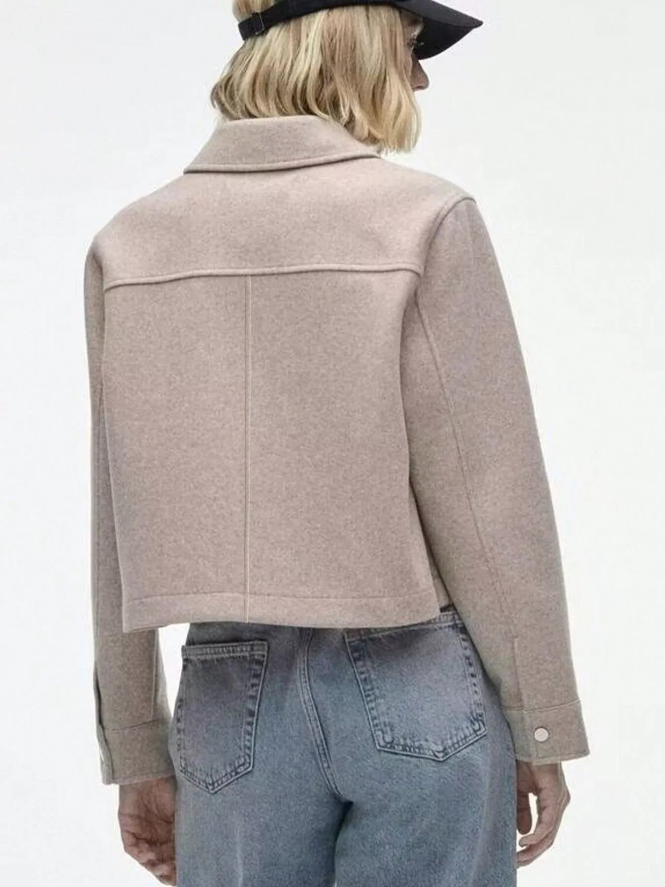 Snap Down Long Sleeve Jacket - FLORENTINE IRIS