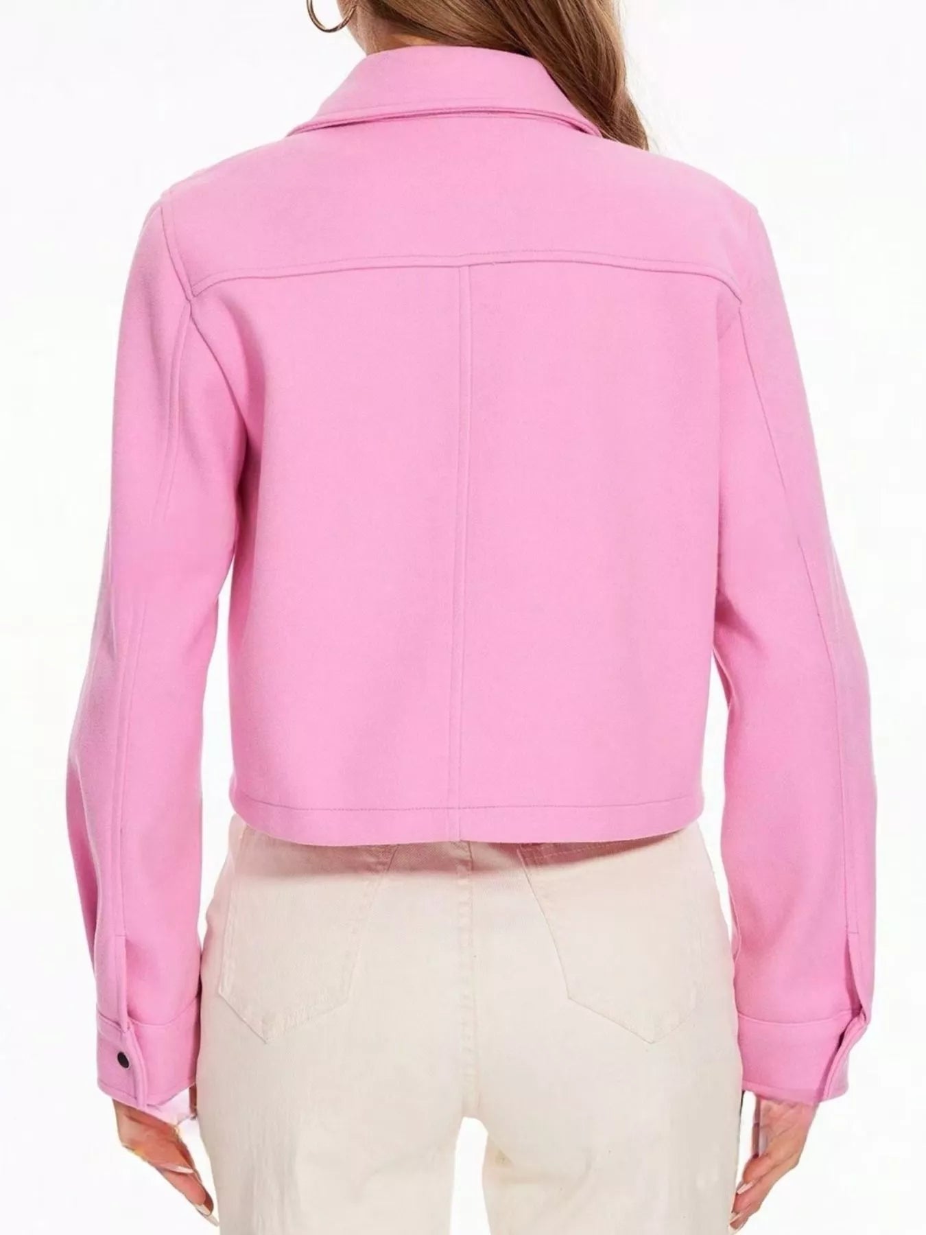 Snap Down Long Sleeve Jacket - FLORENTINE IRIS