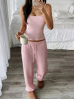 Solid Color Cami and Pants Set - FLORENTINE IRIS