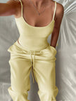 Solid Color Cami and Pants Set - FLORENTINE IRIS