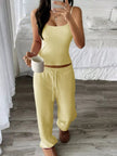Solid Color Cami and Pants Set - FLORENTINE IRIS