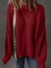 Solid Color Front Seam Drop Shoulder Loose Sweater - FLORENTINE IRIS