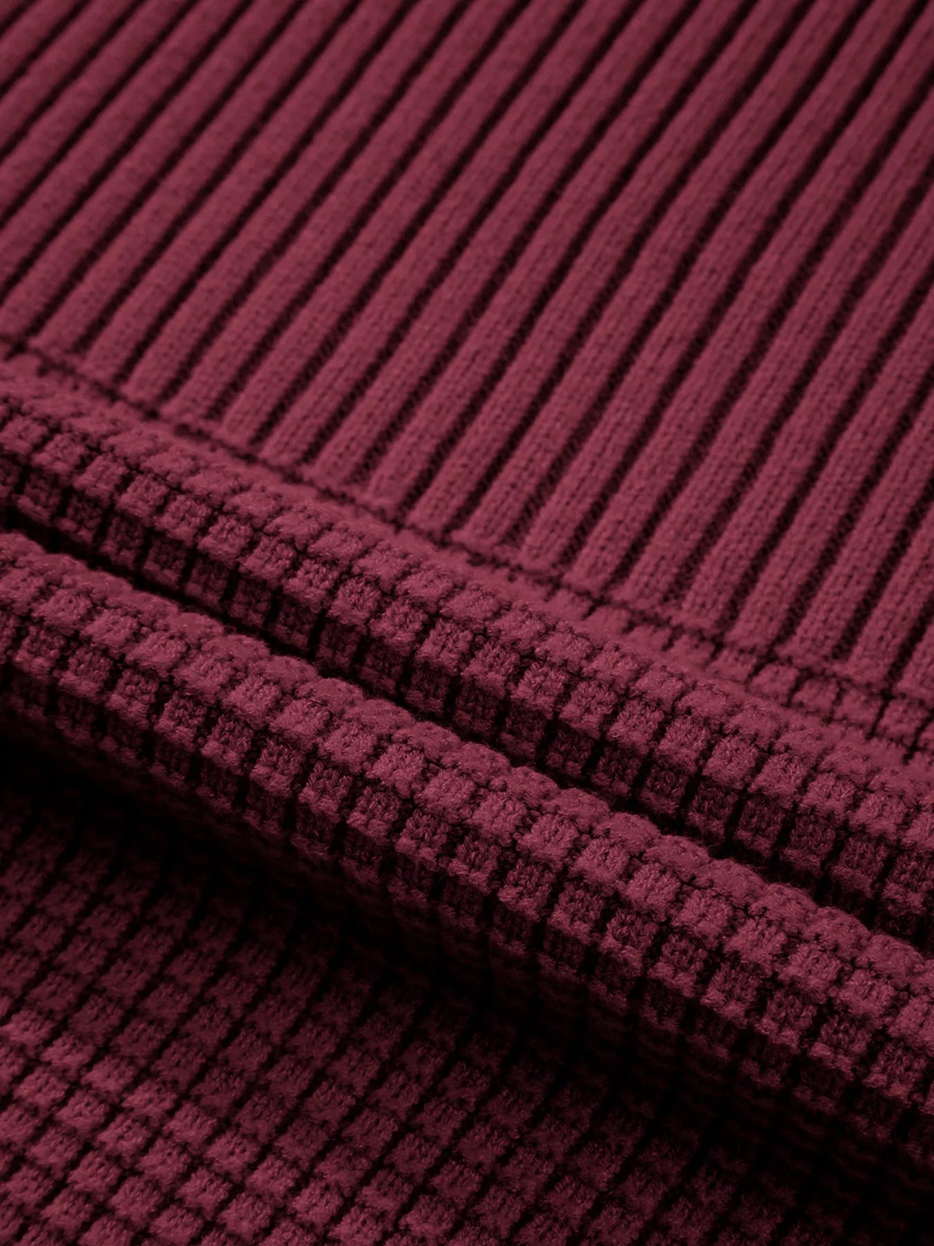 Solid Color Mixed Textured Knitted Crew Neck Sweater - FLORENTINE IRIS