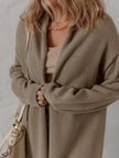 Solid Color Textured Knit Open Front Oversize Cardigan - FLORENTINE IRIS