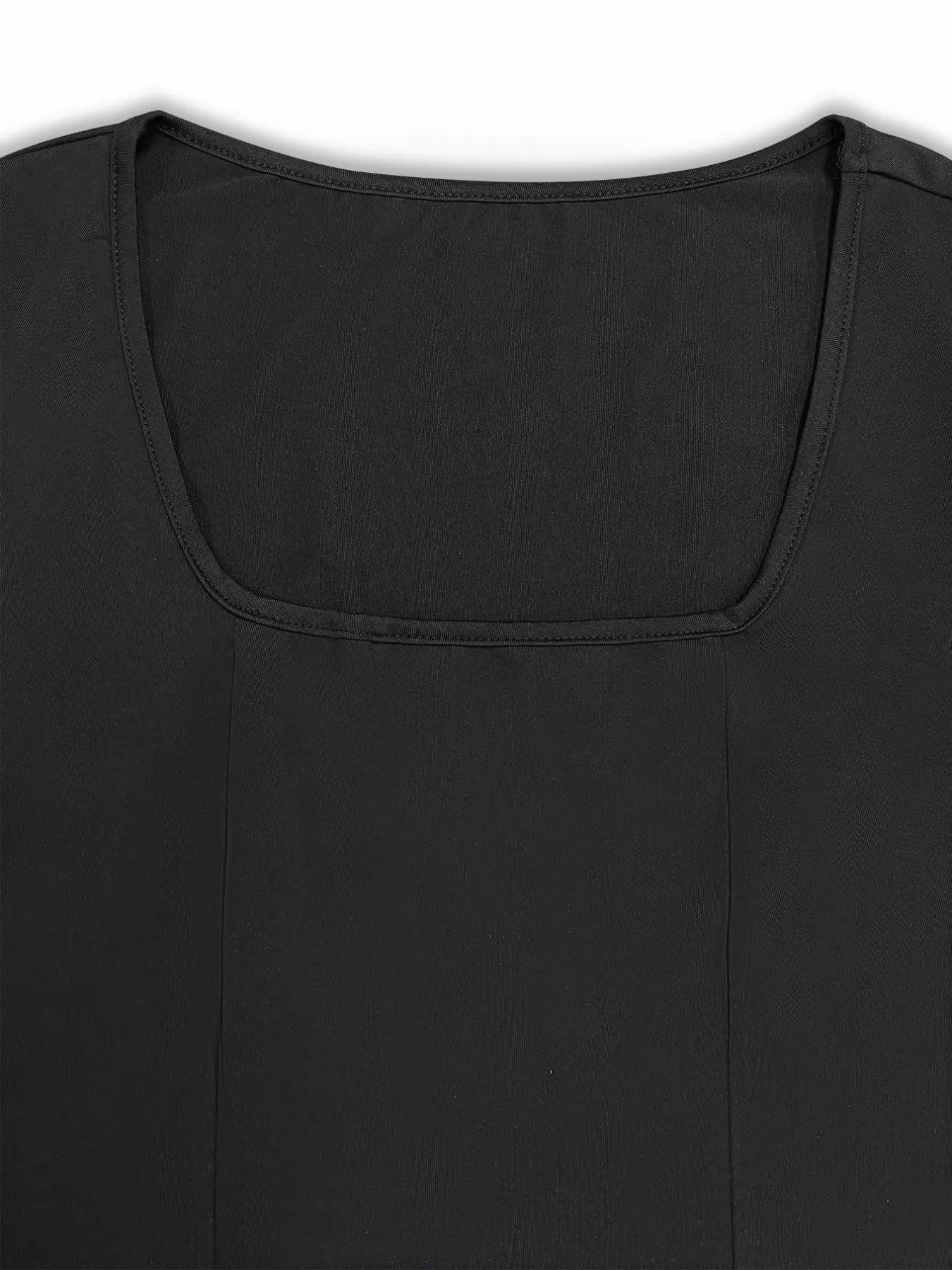 Square Neck Long Sleeve Slit Bodycon Maxi Dress - FLORENTINE IRIS