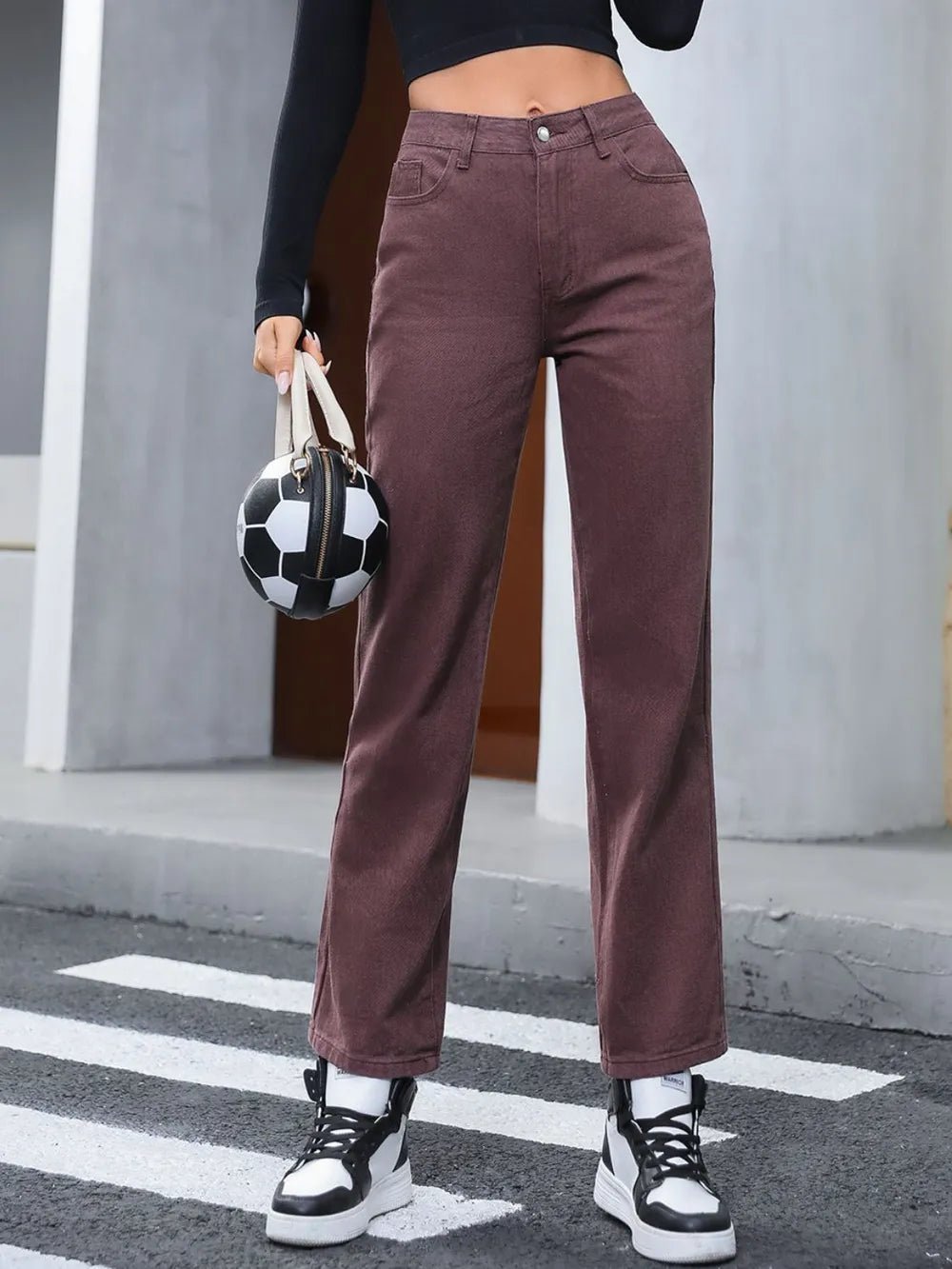 Straight Leg Jeans with Pockets - FLORENTINE IRIS