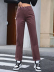 Straight Leg Jeans with Pockets - FLORENTINE IRIS