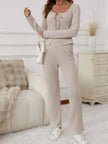Striped Top and Pants Set - FLORENTINE IRIS