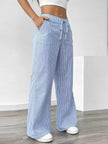 Striped Wide Leg Pants - FLORENTINE IRIS