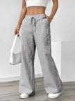 Striped Wide Leg Pants - FLORENTINE IRIS