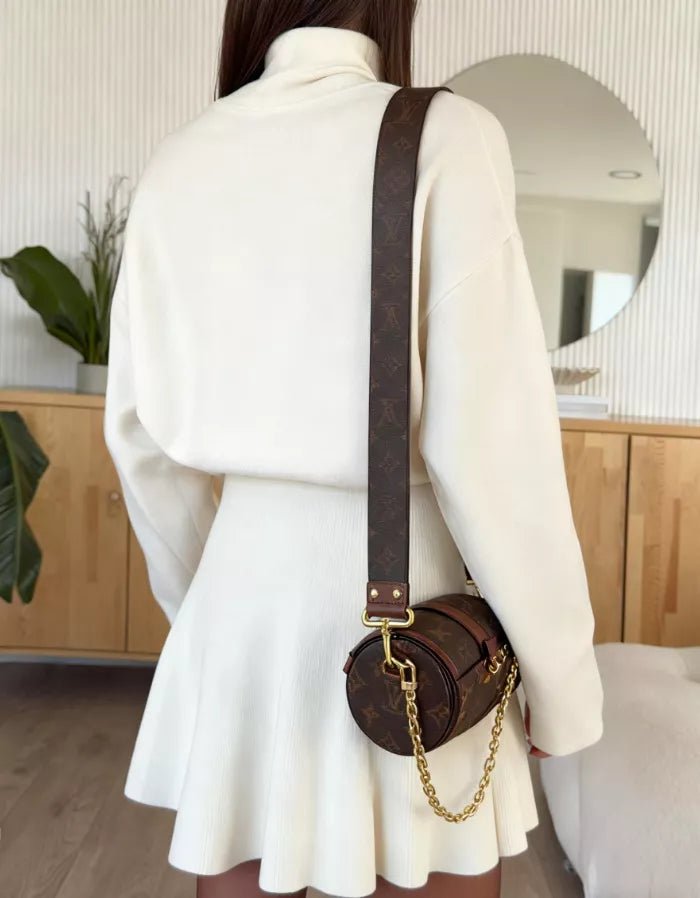 Turtleneck Dropped Shoulder Sweater and Skirt Set - FLORENTINE IRIS