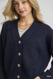 Umgee Button - Front Knit Cardigan - FLORENTINE IRIS