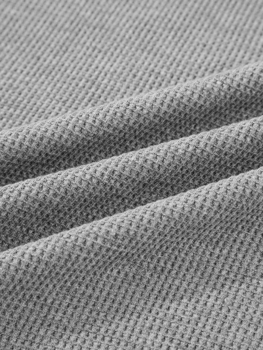 Waffle Splicing Zip Up Front Button Hooded Jacket - FLORENTINE IRIS