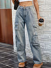Washed Jeans with Pockets - FLORENTINE IRIS