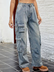 Washed Jeans with Pockets - FLORENTINE IRIS
