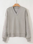 Western V Neck Sweatshirt - FLORENTINE IRIS