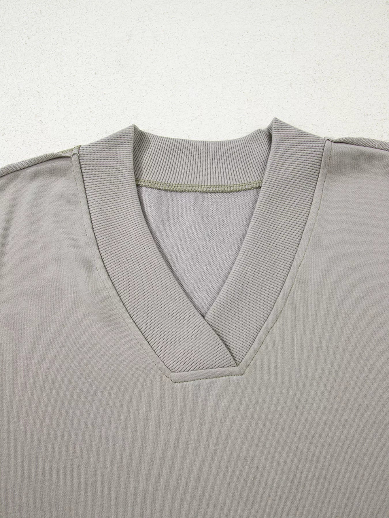 Western V Neck Sweatshirt - FLORENTINE IRIS