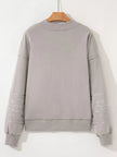 Western V Neck Sweatshirt - FLORENTINE IRIS