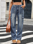 Wide Leg Cargo Jeans - FLORENTINE IRIS