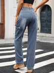 Wide Leg Cargo Jeans - FLORENTINE IRIS