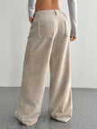 Wide Leg Corduroy Pants - FLORENTINE IRIS