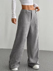 Wide Leg Corduroy Pants - FLORENTINE IRIS