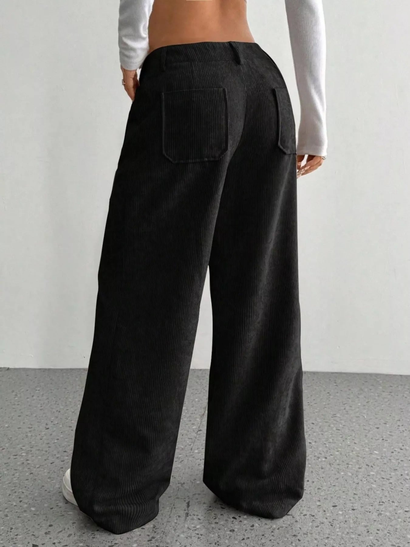 Wide Leg Corduroy Pants - FLORENTINE IRIS