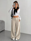 Wide Leg Corduroy Pants - FLORENTINE IRIS