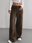 Wide Leg Corduroy Pants - FLORENTINE IRIS