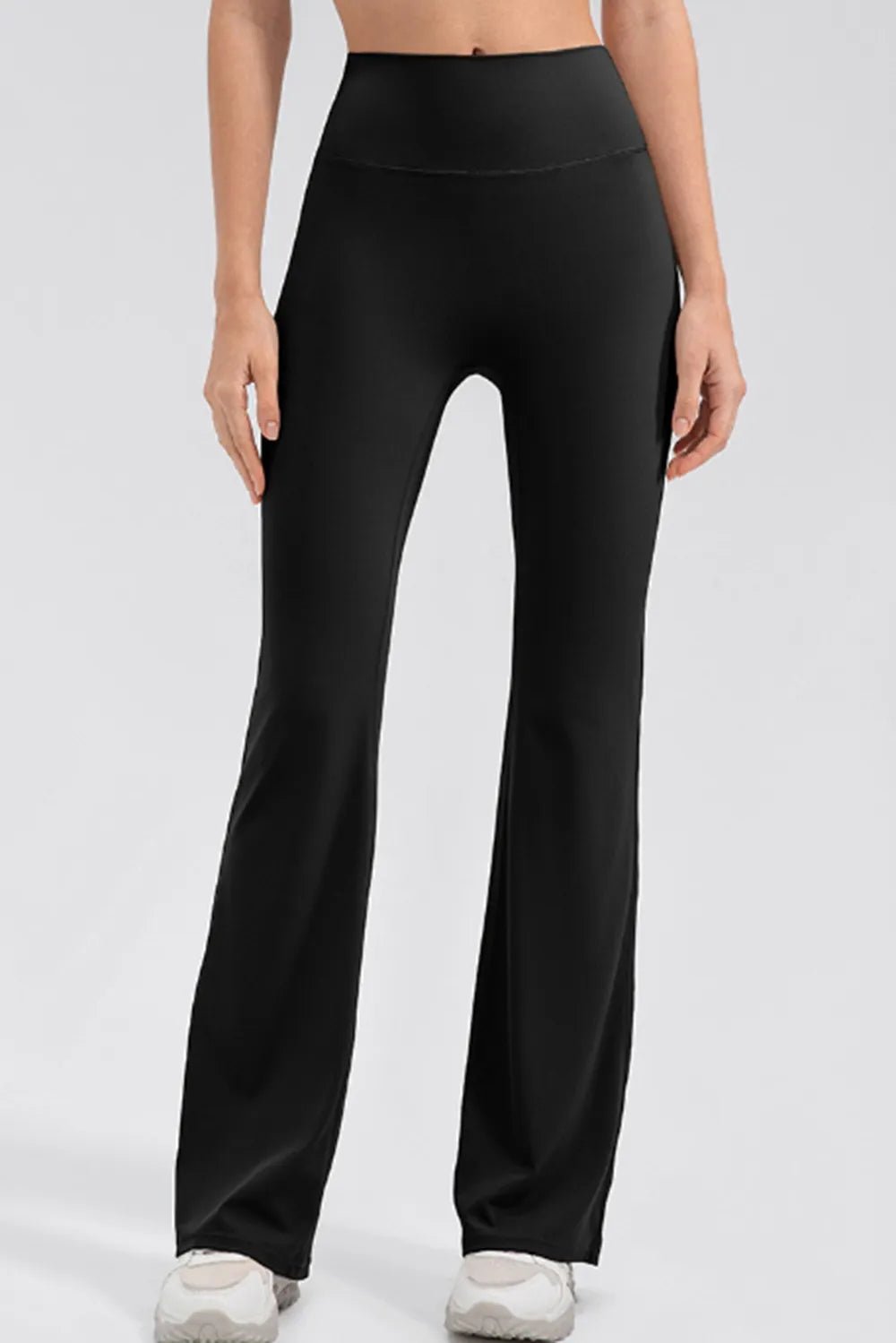 Wide Waistband High Waist Bootcut Active Leggings - FLORENTINE IRIS