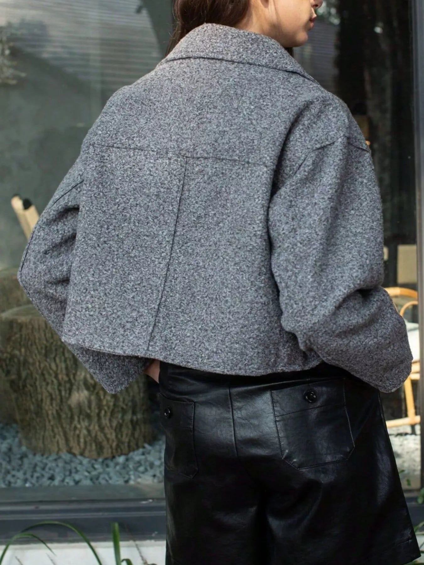 Zip Up Cropped Jacket - FLORENTINE IRIS