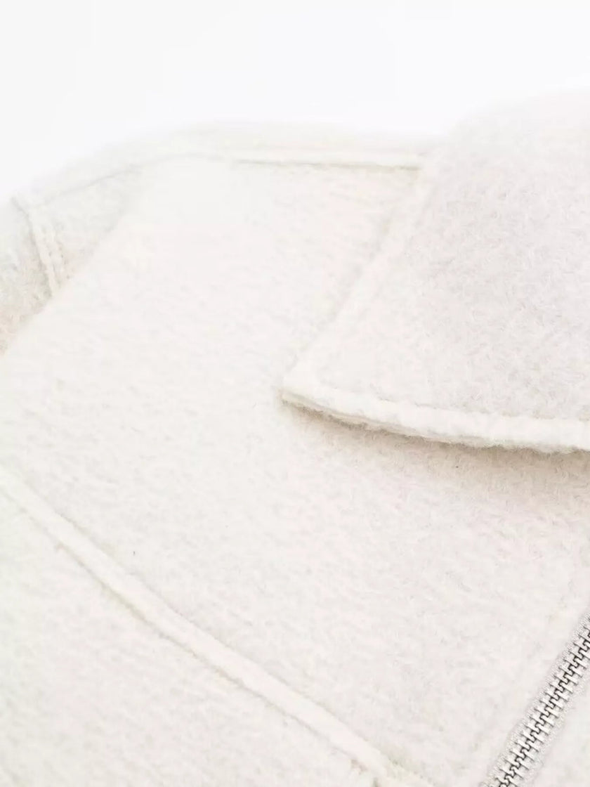 Zip Up Cropped Jacket - FLORENTINE IRIS