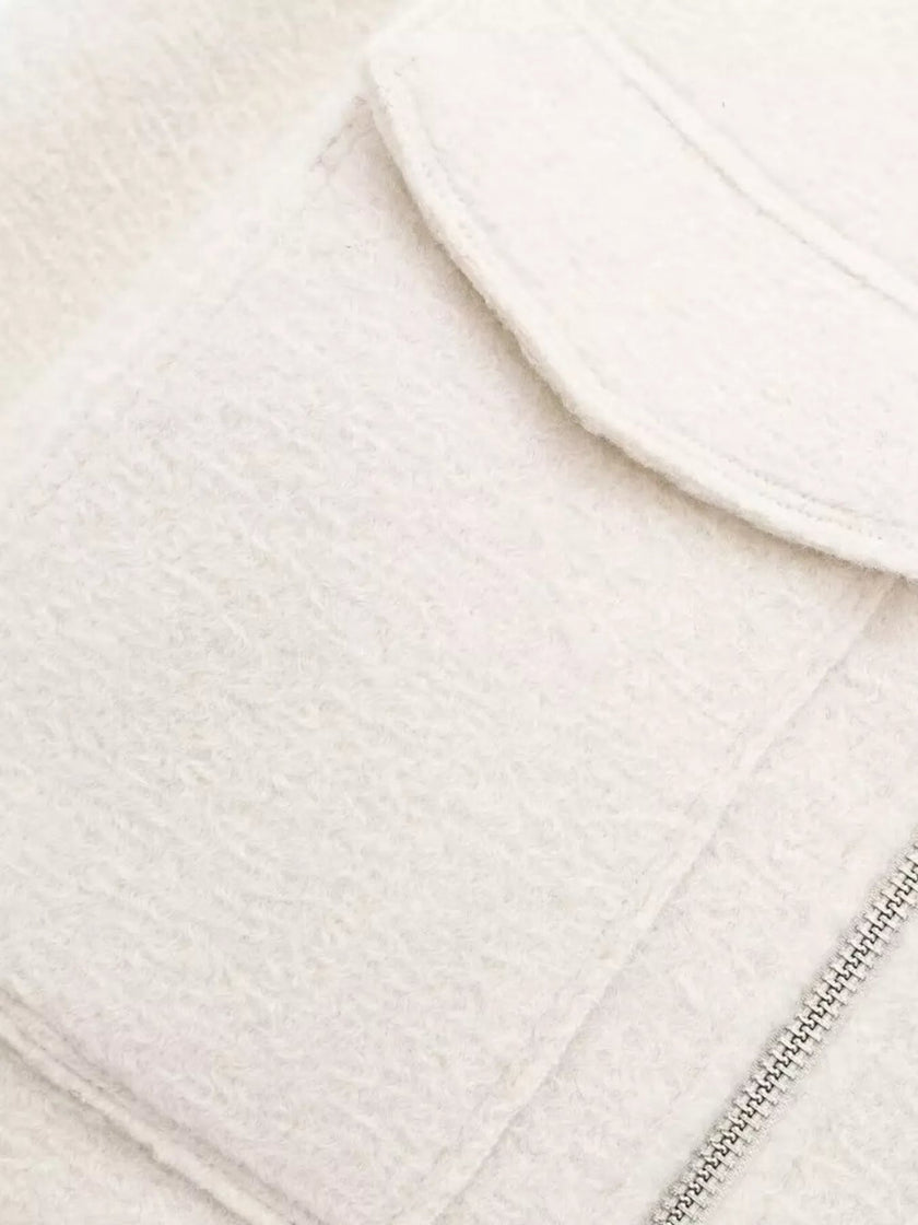 Zip Up Cropped Jacket - FLORENTINE IRIS