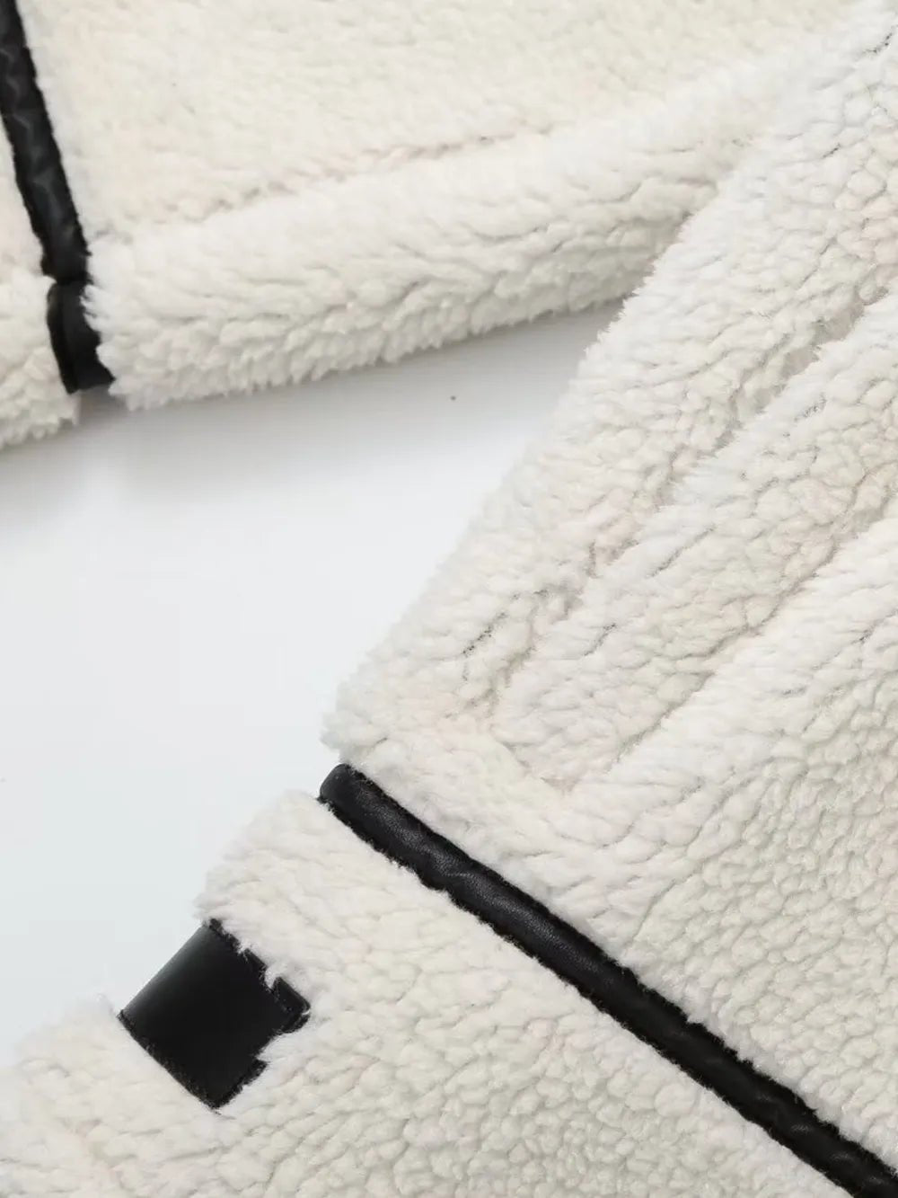 Zip Up Long Sleeve Sherpa Jacket - FLORENTINE IRIS